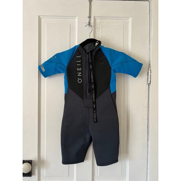 O'Neill Youth 8 Reactor II 2mm Spring Suit blue rash guard surf snorkel shorty - Picture 2 of 6